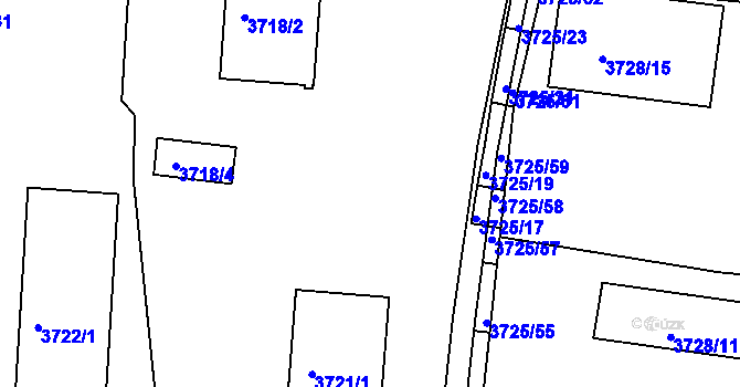 Parcela st. 3718/131 v KÚ Vracov, Katastrální mapa