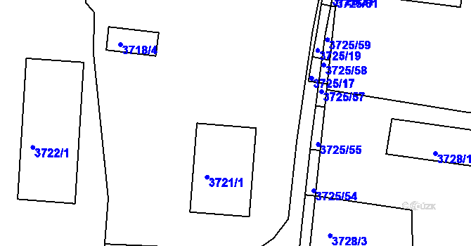 Parcela st. 3718/132 v KÚ Vracov, Katastrální mapa
