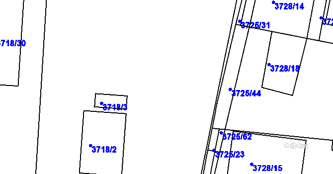Parcela st. 3718/137 v KÚ Vracov, Katastrální mapa