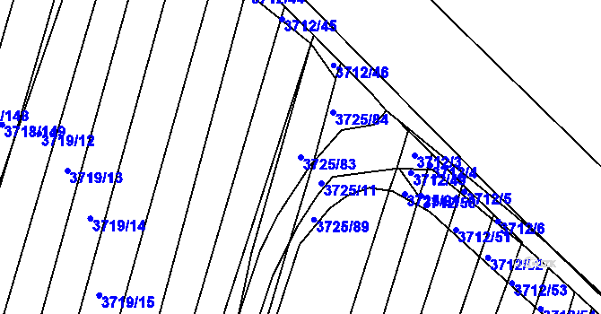 Parcela st. 3725/83 v KÚ Vracov, Katastrální mapa