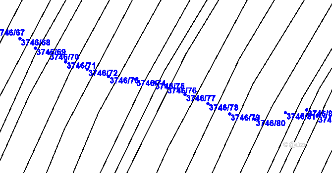 Parcela st. 3746/76 v KÚ Vracov, Katastrální mapa