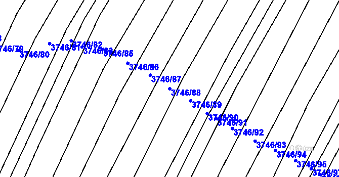 Parcela st. 3746/88 v KÚ Vracov, Katastrální mapa