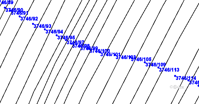 Parcela st. 3746/101 v KÚ Vracov, Katastrální mapa