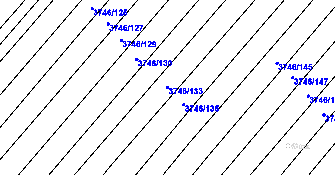 Parcela st. 3746/133 v KÚ Vracov, Katastrální mapa