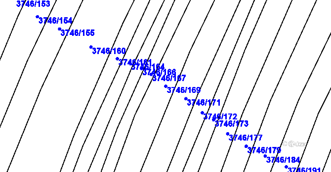 Parcela st. 3746/169 v KÚ Vracov, Katastrální mapa