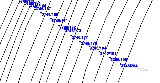 Parcela st. 3746/179 v KÚ Vracov, Katastrální mapa