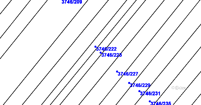 Parcela st. 3746/223 v KÚ Vracov, Katastrální mapa