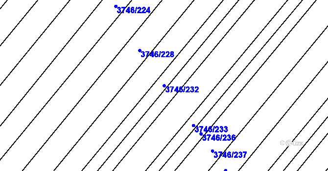Parcela st. 3746/232 v KÚ Vracov, Katastrální mapa