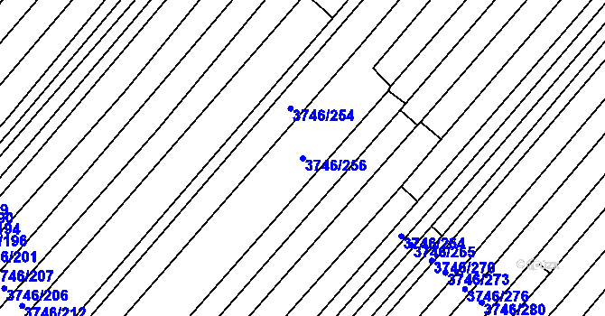 Parcela st. 3746/256 v KÚ Vracov, Katastrální mapa