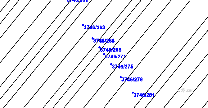 Parcela st. 3746/271 v KÚ Vracov, Katastrální mapa