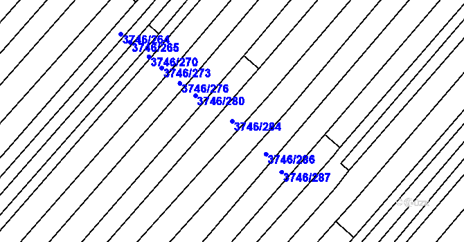 Parcela st. 3746/284 v KÚ Vracov, Katastrální mapa
