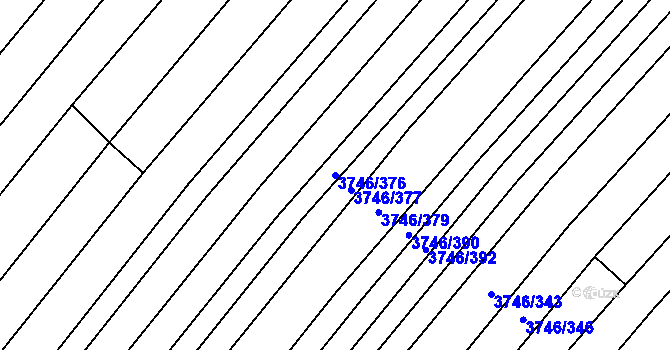 Parcela st. 3746/376 v KÚ Vracov, Katastrální mapa