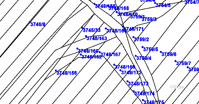Parcela st. 3748/167 v KÚ Vracov, Katastrální mapa