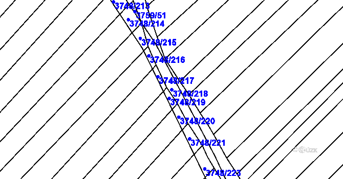 Parcela st. 3748/218 v KÚ Vracov, Katastrální mapa