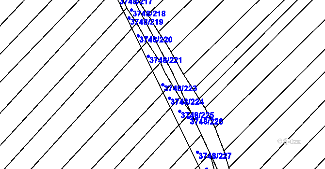 Parcela st. 3748/223 v KÚ Vracov, Katastrální mapa