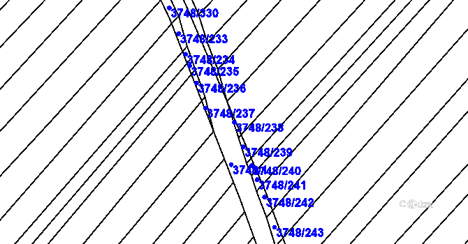 Parcela st. 3748/238 v KÚ Vracov, Katastrální mapa