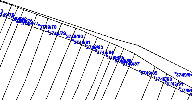 Parcela st. 3749/84 v KÚ Vracov, Katastrální mapa
