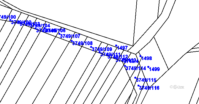 Parcela st. 3749/111 v KÚ Vracov, Katastrální mapa