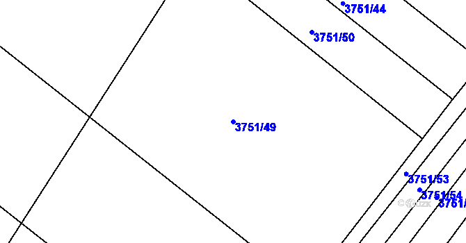 Parcela st. 3751/49 v KÚ Vracov, Katastrální mapa