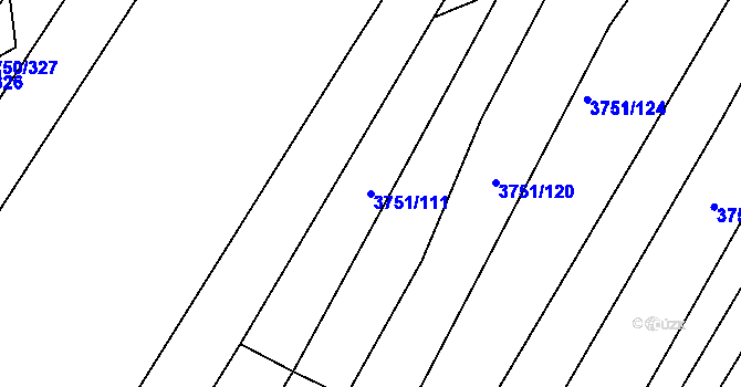 Parcela st. 3751/111 v KÚ Vracov, Katastrální mapa