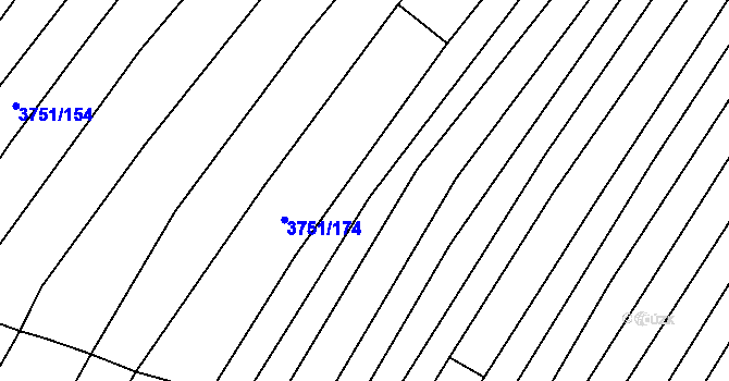 Parcela st. 3751/179 v KÚ Vracov, Katastrální mapa