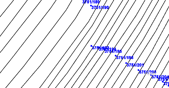 Parcela st. 3751/187 v KÚ Vracov, Katastrální mapa