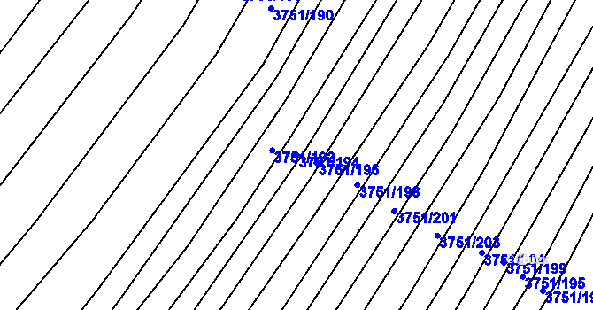 Parcela st. 3751/194 v KÚ Vracov, Katastrální mapa