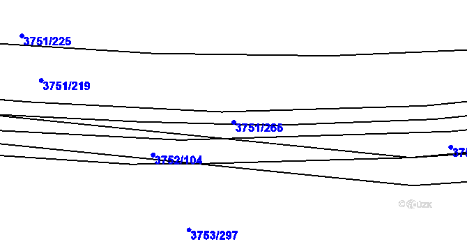 Parcela st. 3751/266 v KÚ Vracov, Katastrální mapa