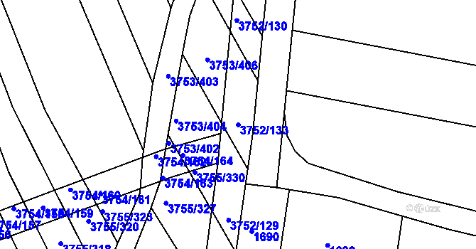 Parcela st. 3752/133 v KÚ Vracov, Katastrální mapa