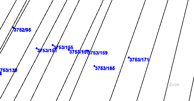 Parcela st. 3753/162 v KÚ Vracov, Katastrální mapa