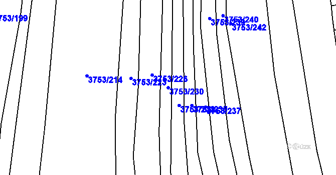 Parcela st. 3753/230 v KÚ Vracov, Katastrální mapa