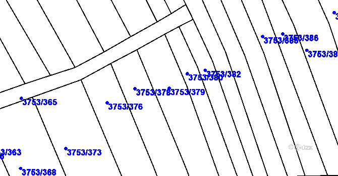 Parcela st. 3753/379 v KÚ Vracov, Katastrální mapa