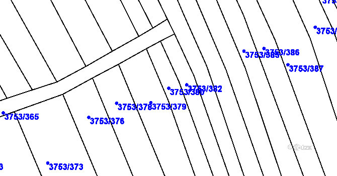 Parcela st. 3753/380 v KÚ Vracov, Katastrální mapa