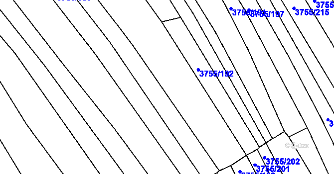 Parcela st. 3755/187 v KÚ Vracov, Katastrální mapa
