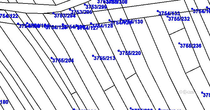 Parcela st. 3755/217 v KÚ Vracov, Katastrální mapa