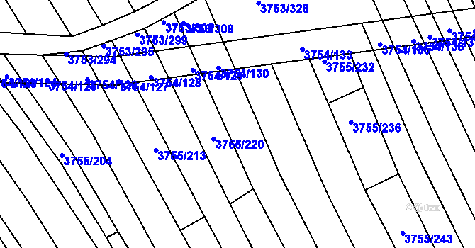 Parcela st. 3755/223 v KÚ Vracov, Katastrální mapa
