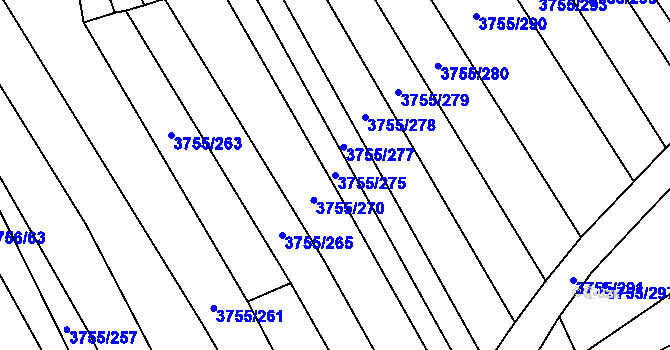 Parcela st. 3755/275 v KÚ Vracov, Katastrální mapa