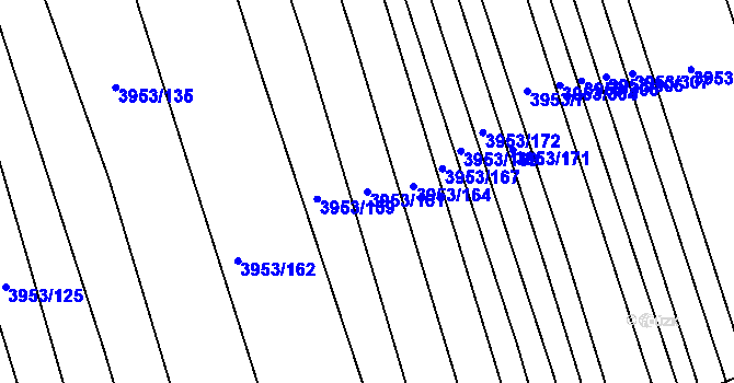 Parcela st. 3953/161 v KÚ Vracov, Katastrální mapa