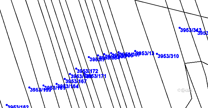 Parcela st. 3953/305 v KÚ Vracov, Katastrální mapa