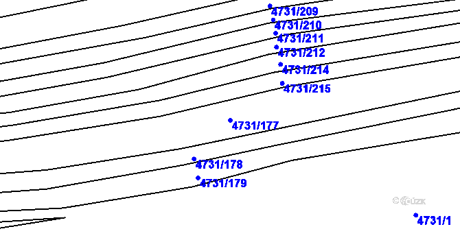 Parcela st. 4731/177 v KÚ Vracov, Katastrální mapa