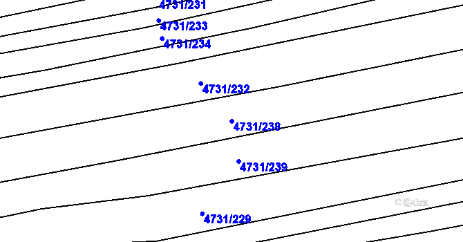 Parcela st. 4731/238 v KÚ Vracov, Katastrální mapa