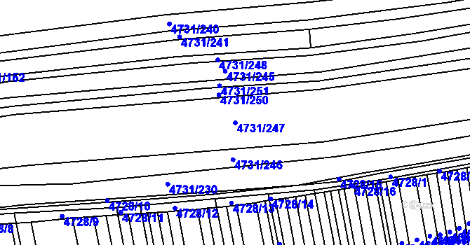 Parcela st. 4731/247 v KÚ Vracov, Katastrální mapa