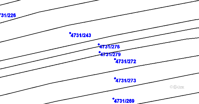 Parcela st. 4731/279 v KÚ Vracov, Katastrální mapa