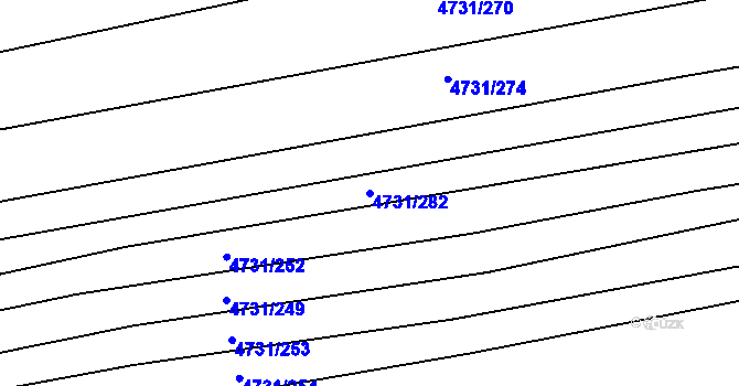 Parcela st. 4731/282 v KÚ Vracov, Katastrální mapa