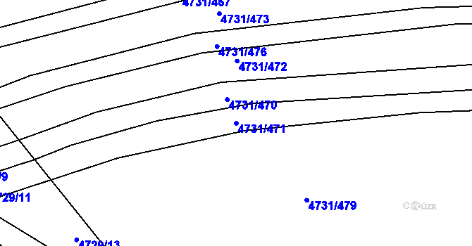 Parcela st. 4731/471 v KÚ Vracov, Katastrální mapa