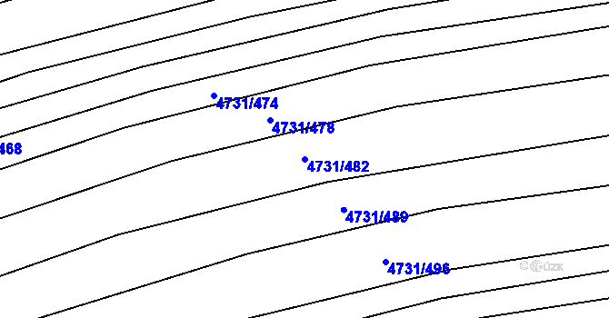 Parcela st. 4731/482 v KÚ Vracov, Katastrální mapa