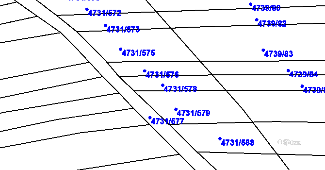 Parcela st. 4731/578 v KÚ Vracov, Katastrální mapa