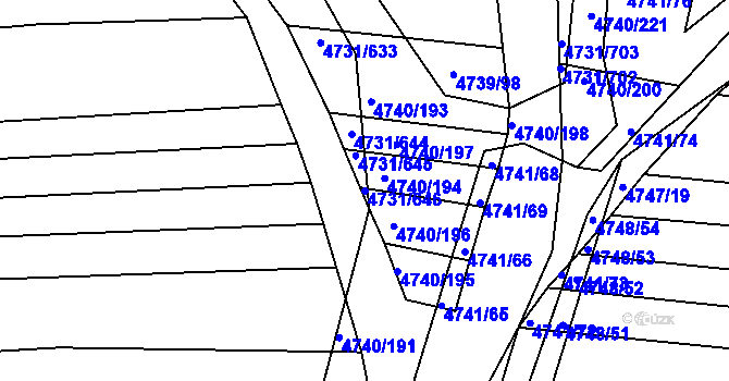 Parcela st. 4731/646 v KÚ Vracov, Katastrální mapa