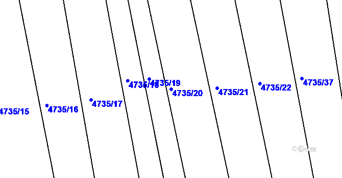 Parcela st. 4735/20 v KÚ Vracov, Katastrální mapa