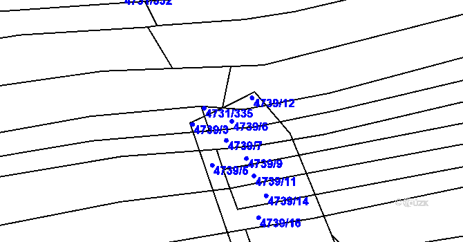 Parcela st. 4739/6 v KÚ Vracov, Katastrální mapa